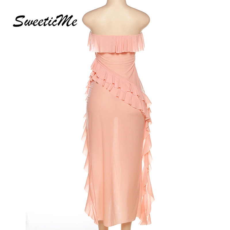 Đầm Dài Dáng Ôm Màu Trơn Thời Trang 2023 Quyến Rũ Dành Cho Nữ