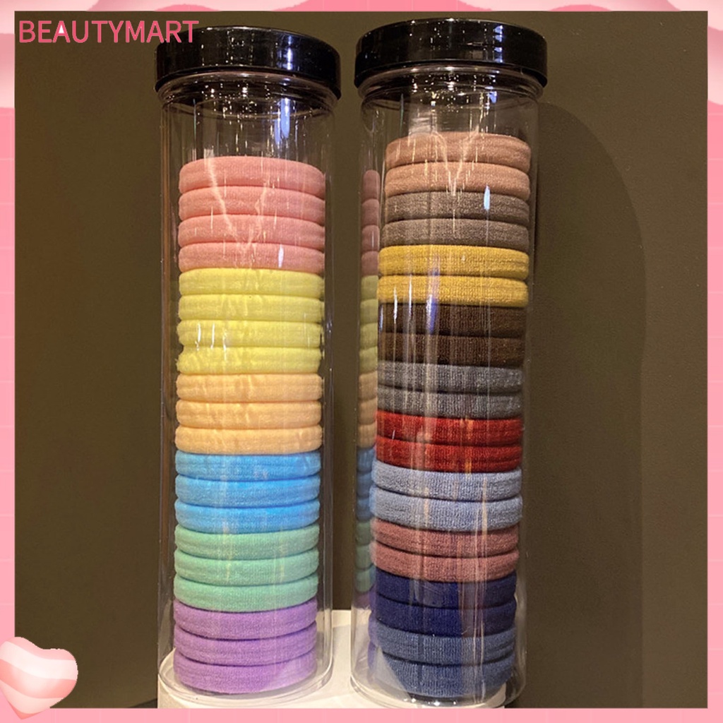 Bộ 20 Dây Cột Tóc Màu Trơn Độ Co Giãn Cao Chống Trượt Mềm Mại Dành Cho Nữ