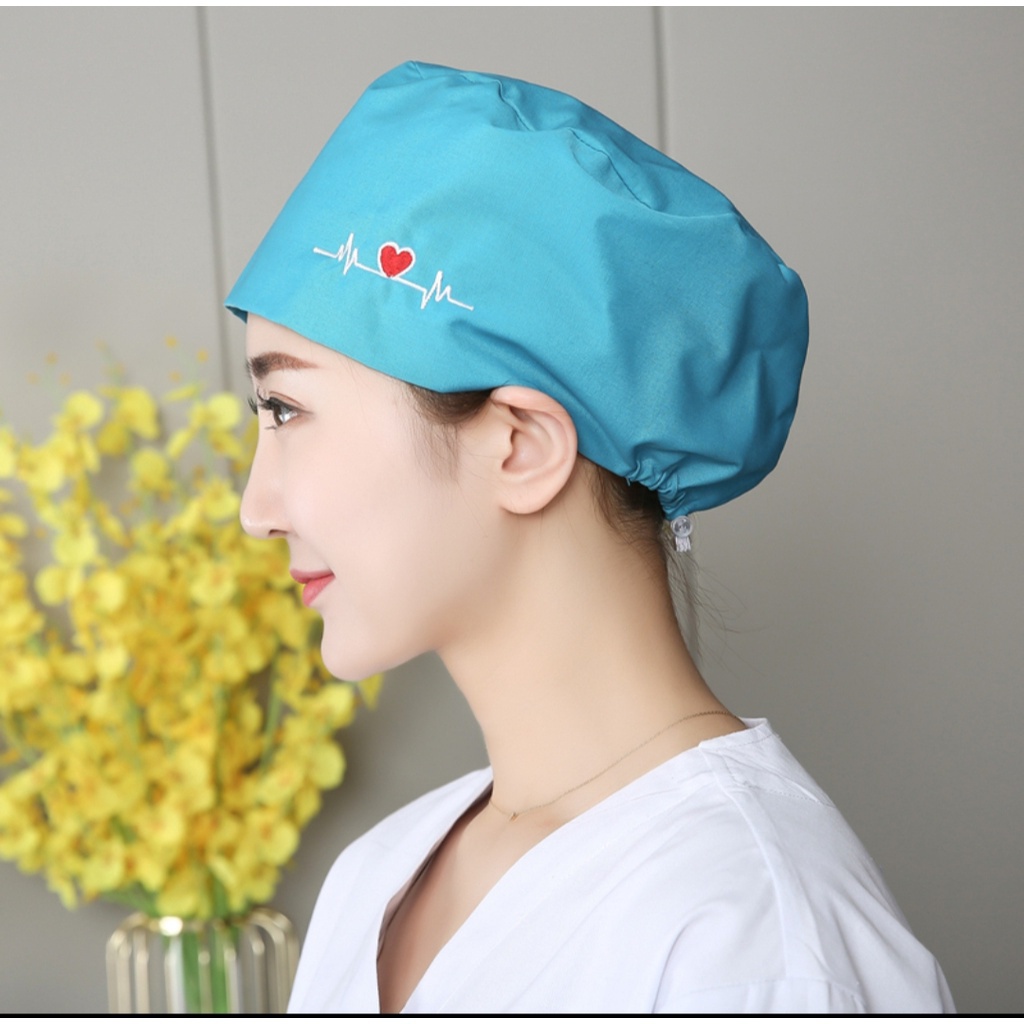 Mũ Tròn Co Giãn Thêu Họa Tiết Cho Bác Sĩ / Y Tá / Nha Khoa