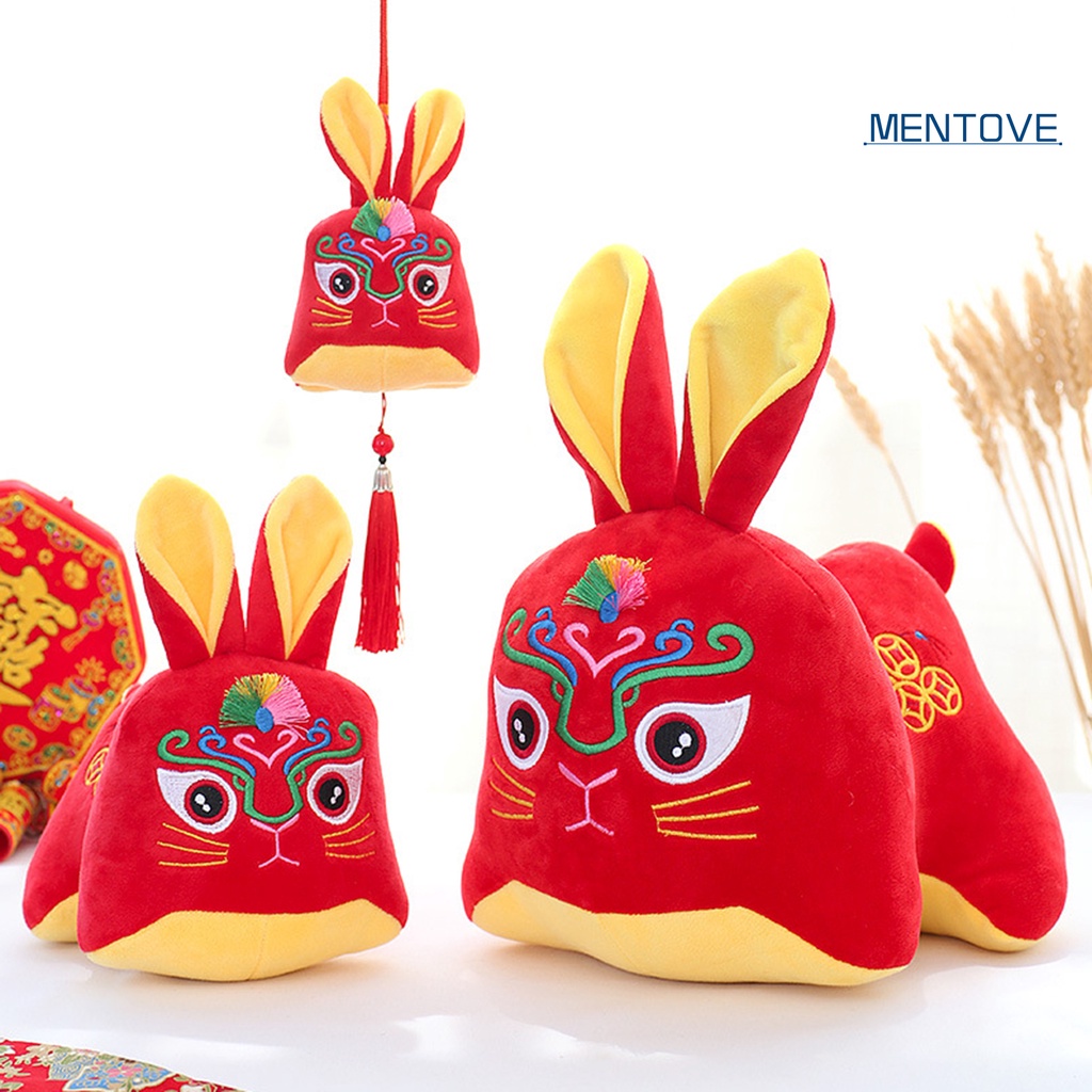 Búp Bê Thỏ May Mắn Truyền Thống Trung Hoa 3D Trang Trí Năm Mới