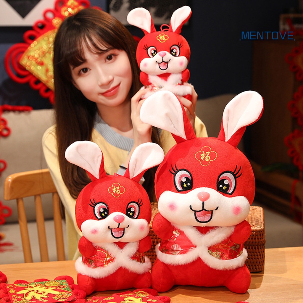 Thỏ Nhồi Bông 22 / 30 / 40cm Phong Cách Trung Hoa Trang Trí Năm Mới 2023