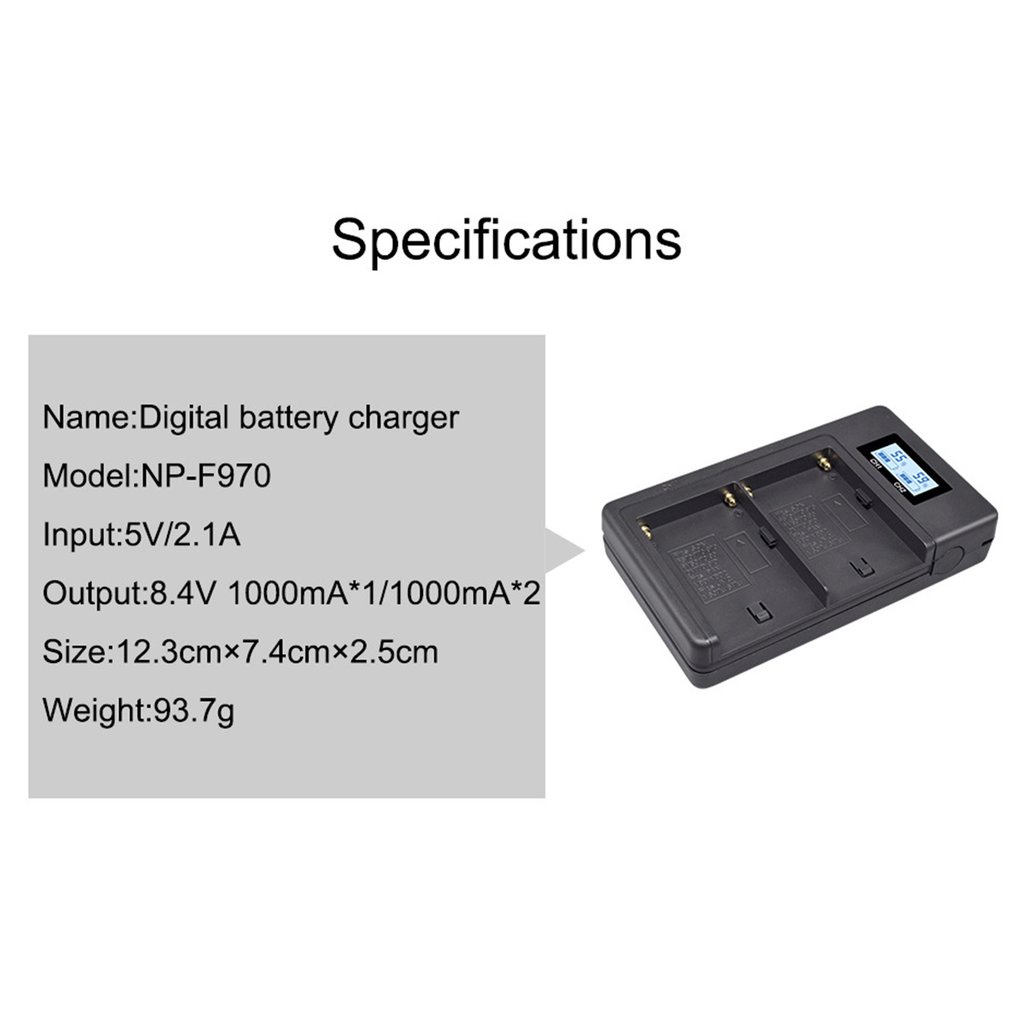 Durabale Np-F970-C Display Charger 5V Digital Battery Set For Sony Camera F750 F990 Fill Light 2500C [Q/14]