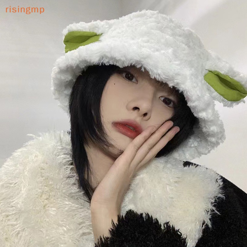 Mũ Bucket Phủ Lông Cừu Nhân Tạo Mềm Mại Phong Cách Vintage Thời Trang Mùa Đông Cho Nữ