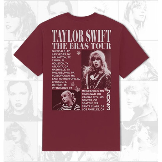 Áo Thun Cotton Tay Ngắn Dáng Rộng In Hình ALBUM Merch The Eras Tour 2023 Thời Trang Mùa Hè Cho Cặp Đôi
