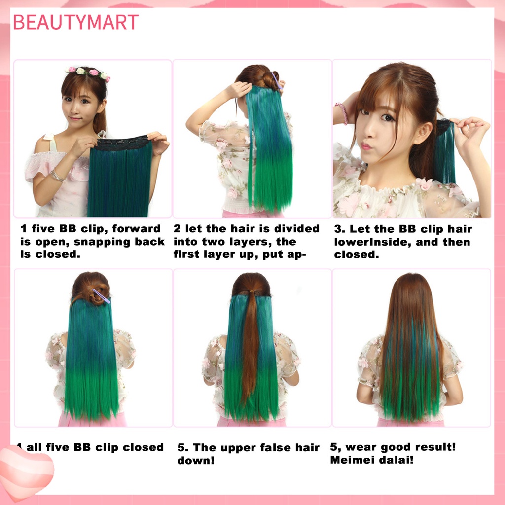 Tóc Giả Dài Xoăn Gợn Sóng Tự Nhiên Có Kẹp Gắn Dành Cho Salon Làm Tóc