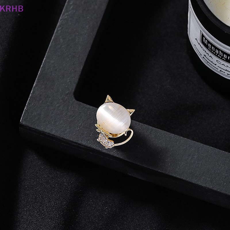 Ghim Cài Áo Hình Mèo Đính Đá Pha Lê Sáng Tạo Dễ Thương Dành Cho Nữ Mới