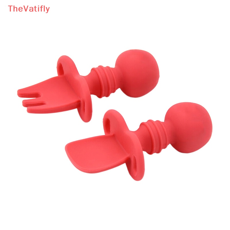 Bộ Muỗng Nĩa Bằng Silicon Mềm Dành Cho Bé Tập Ăn