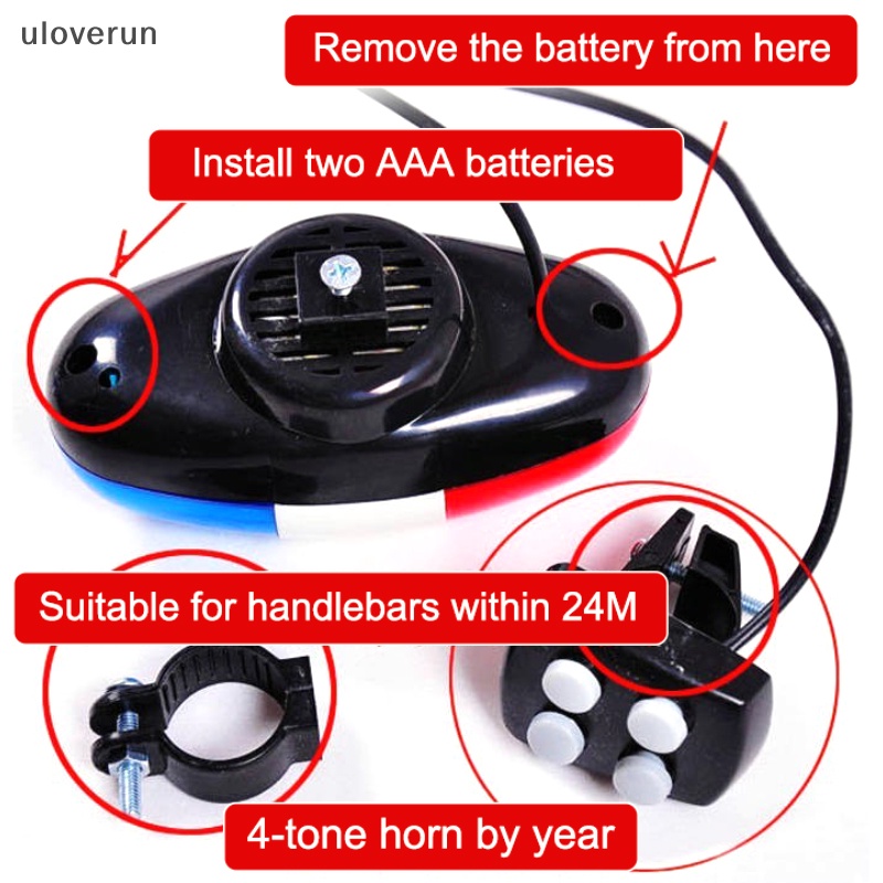 Còi Điện Tử 4 Tông 6 Bóng LED Gắn Xe Đạp Cho Bé