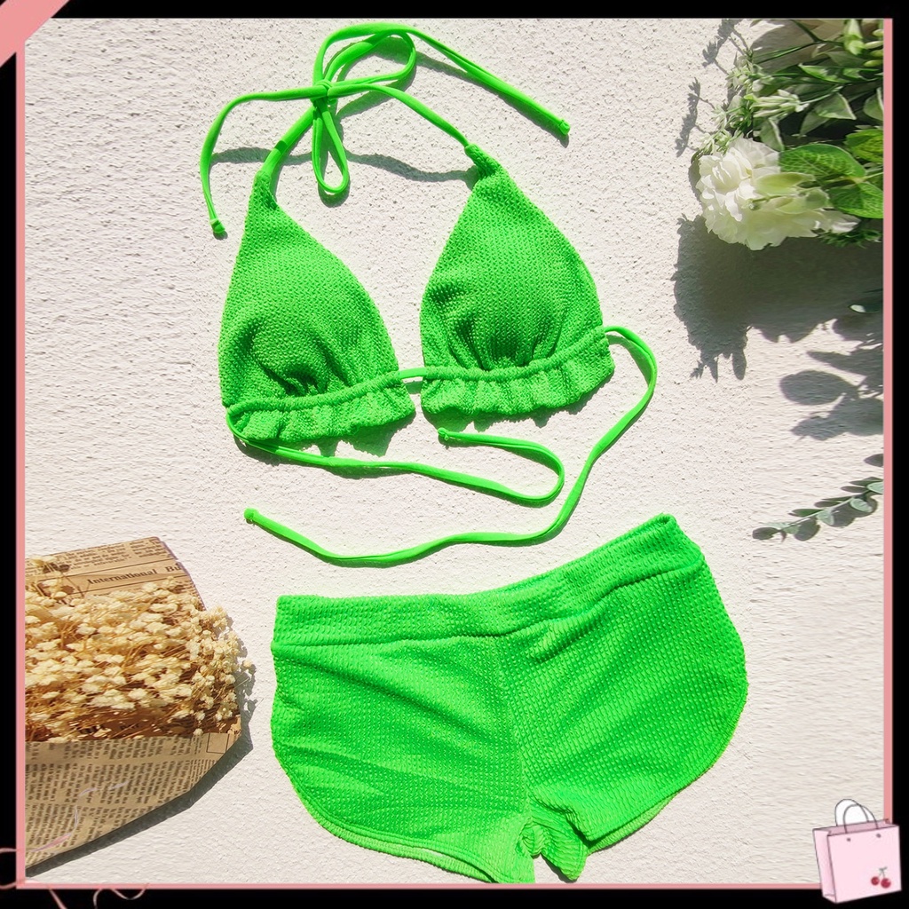 Bộ Đồ Bơi 2 Mảnh Màu Sáng Thoáng Khí Thời Trang Mùa Hè