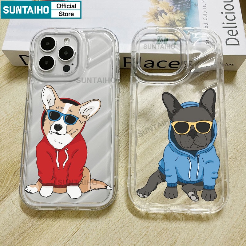 Suntaiho Ốp lưng ốp iphone Ốp Điện Thoại TPU Mềm Hình Cún Hoạt Hình Dễ Thương Cho ốp iphone 14 Pro Max 13 Pro Max 12 Pro Max 11 Pro Max X 7 8 Plus