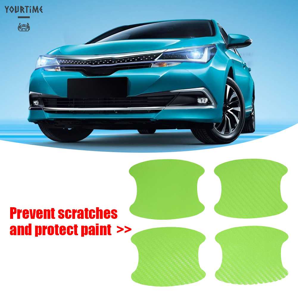 Bộ 4 Miếng Dán Bảo Vệ Tay Nắm Cửa Xe Hơi Bằng Sợi Carbon Cao Cấp