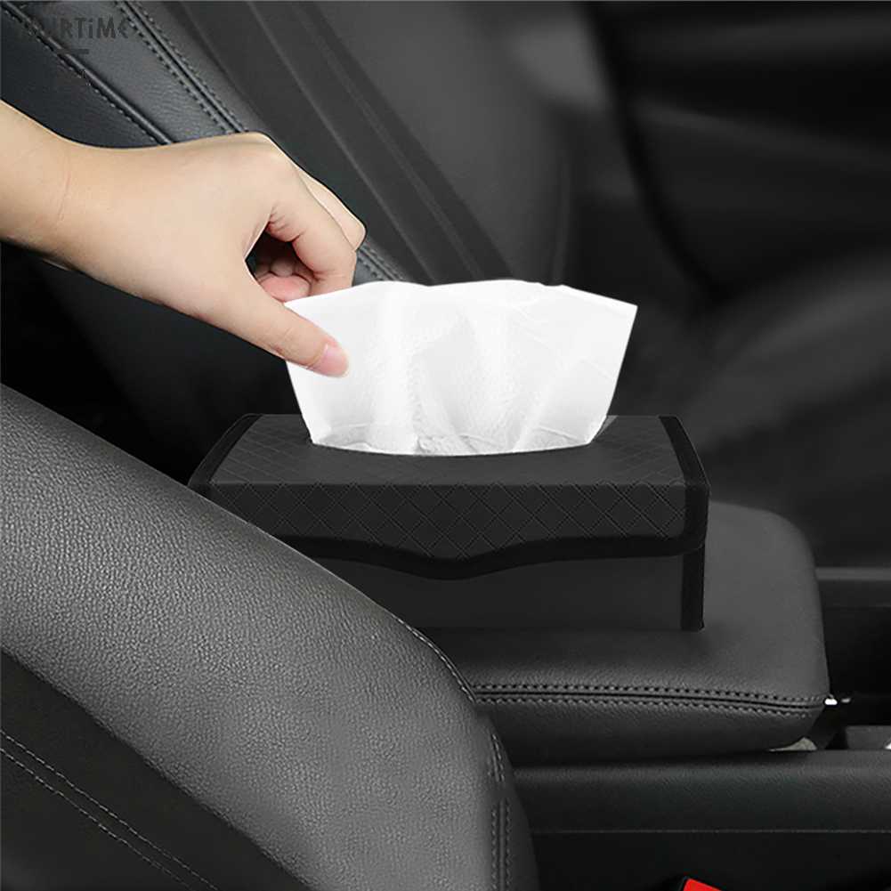 Hộp Đựng Khăn Giấy Bằng Da PU Cỡ Lớn Có Thể Gấp Gọn Tiện Dụng Cho Xe Hơi