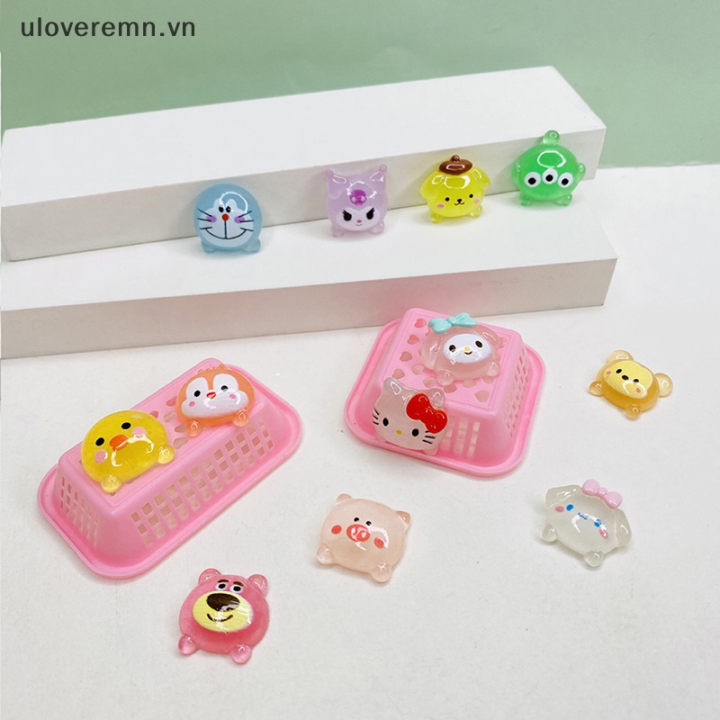 Set 5 Thẻ Đồ Chơi Mini Bằng Nhựa Phát Quang Hình Hoạt Hình Dễ Thương Trang Trí Điện Thoại