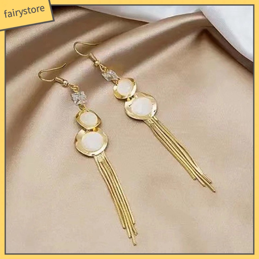 1 Đôi Bông Tai Hình Quả Bầu Đính Đá Opal Nghệ Thuật