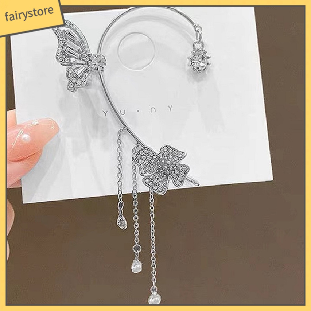 1 Khuyên Đeo Vành Tai Không Cần Xỏ Lỗ Hình Học Đính Đá Zircon Sang Trọng