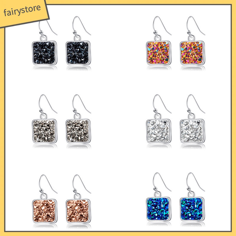 Bông Tai Dáng Dài Hình Vuông Thời Trang Dành Cho Nữ