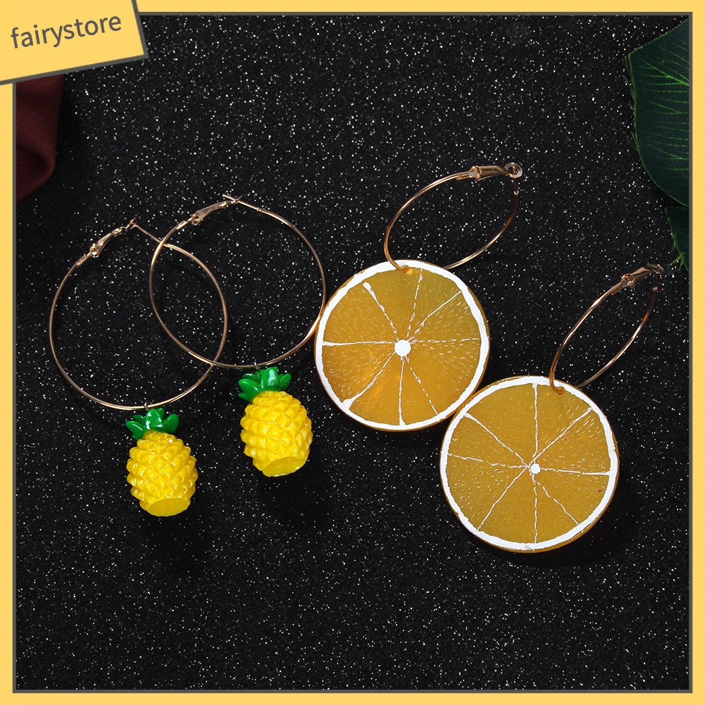 Khuyên Tai Tròn Hình Trái Cây Dễ Thương Cho Nữ