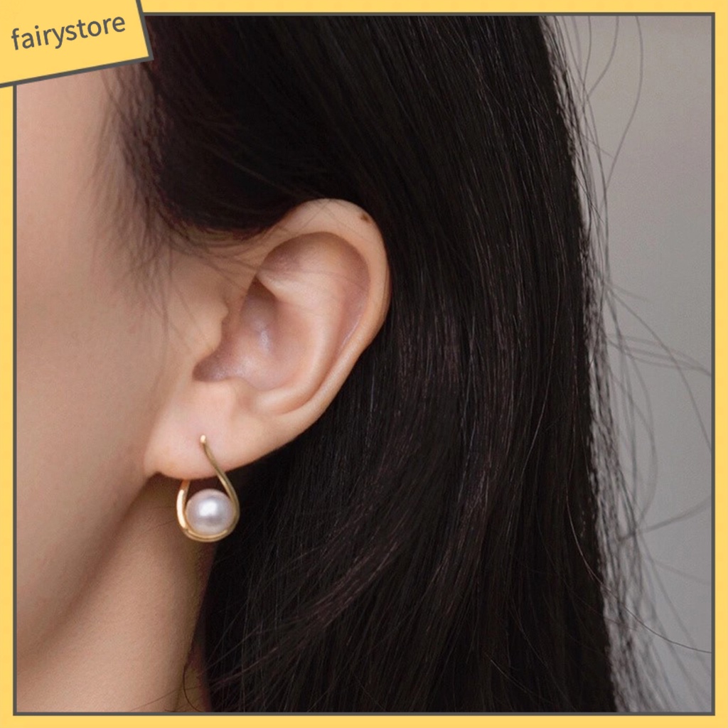 1 Đôi Bông Tai Ngọc Trai Giả Sang Trọng Cho Nữ