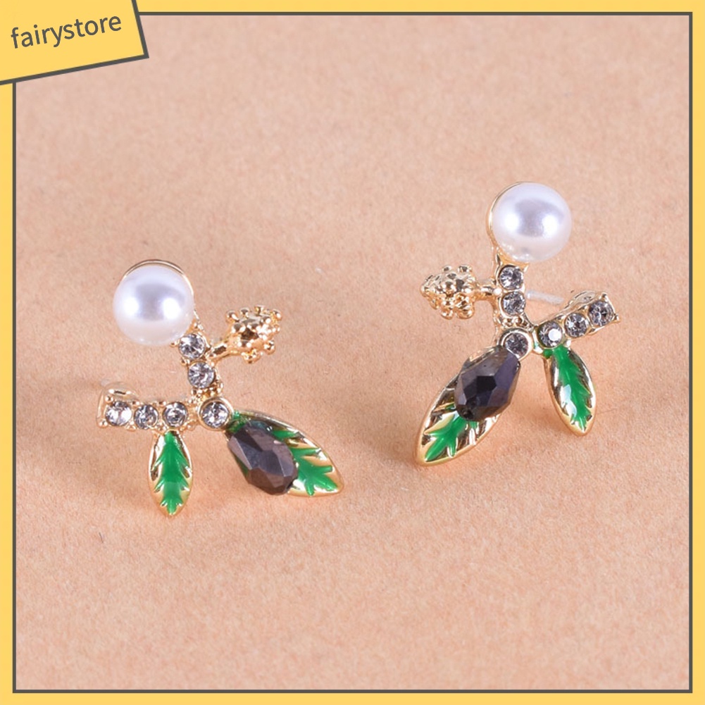 Bông Tai Đính Ngọc Trai Giả Thời Trang Dành Cho Nữ