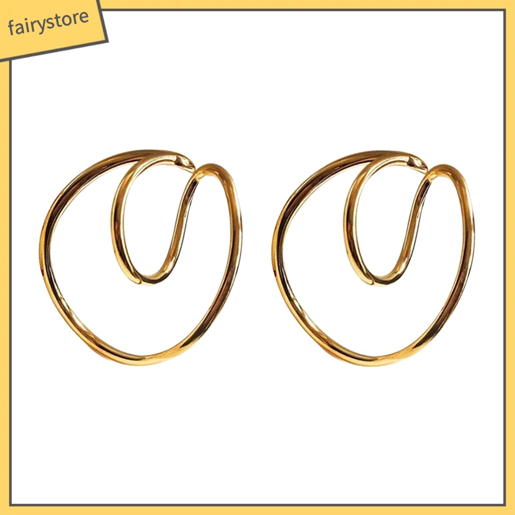 Khuyên Kẹp Vành Tai Họa Tiết Hình Học Phong Cách Vintage