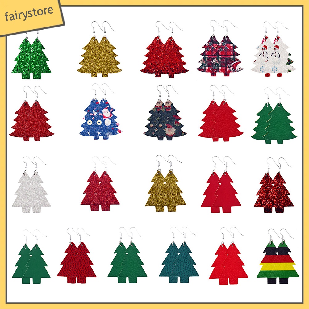 2 Đôi Bông Tai Hình Cây Thông Giáng Sinh Thời Trang Dành Cho Nữ