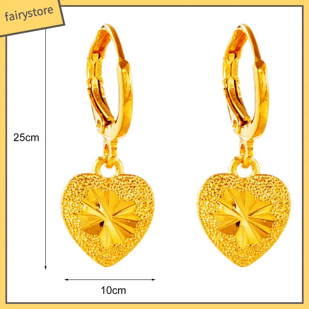 1 Đôi Bông Tai Hình Trái Tim Thiết Kế Đơn Giản Ngọt Ngào Cho Nữ