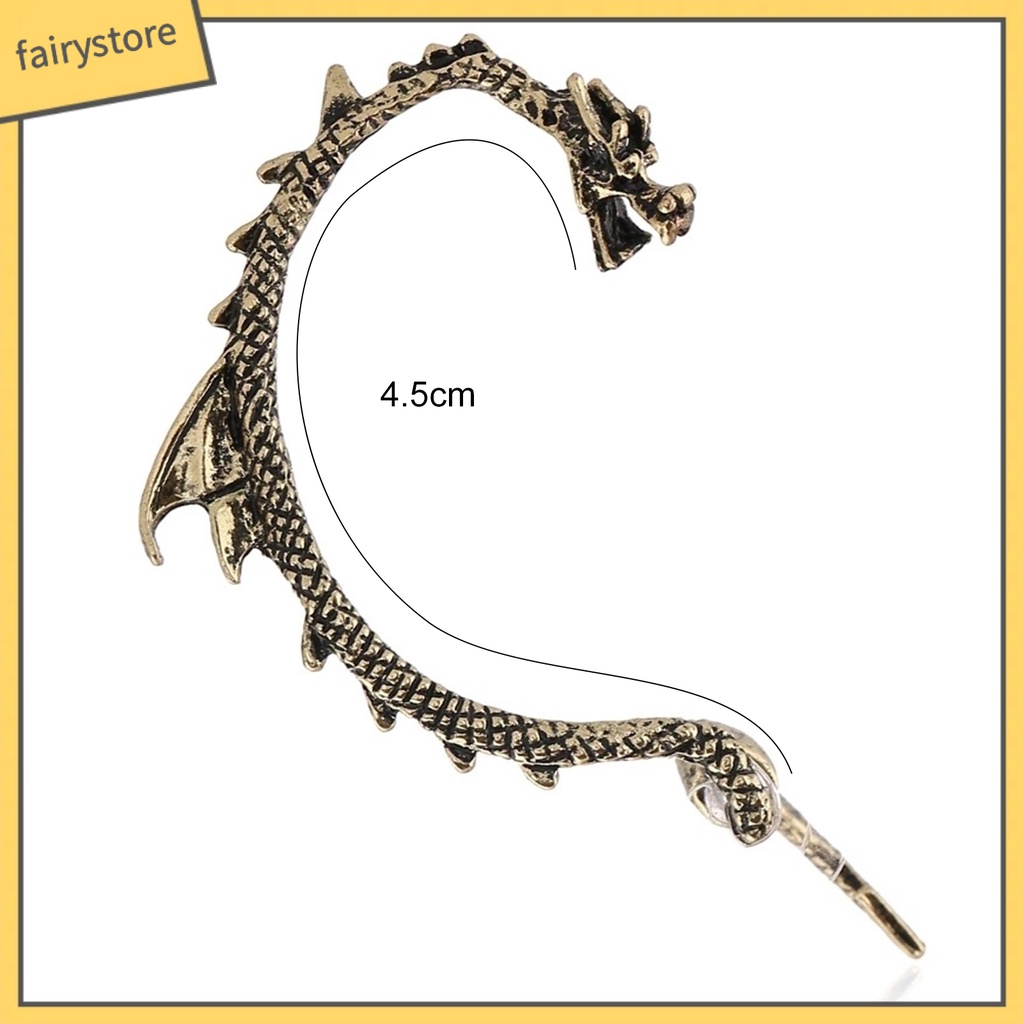 1 Khuyên Vành Tai Hình Rồng Phong Cách Gothic Punk Bằng Hợp Kim