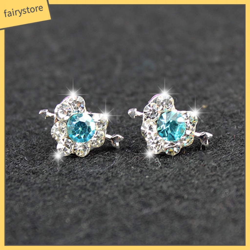 1 Đôi Bông Tai Hình Trái Tim / Nơ Đính Đá Zircon / Ngọc Trai Nhân Tạo Phong Cách Hàn Quốc