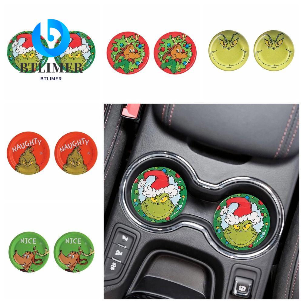 Bộ 2 Đế Lót Ly Cách Nhiệt In Họa Tiết Giáng Sinh Kèm Giá Đỡ Tiện Dụng Cho Xe Hơi