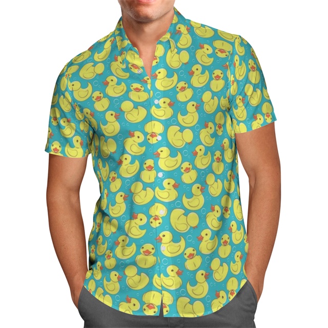 Áo Sơ Mi Đi Biển Dáng Rộng Họa Tiết Chim Bồ Câu Vui Nhộn Thời Trang Cho Nam Và Nữ