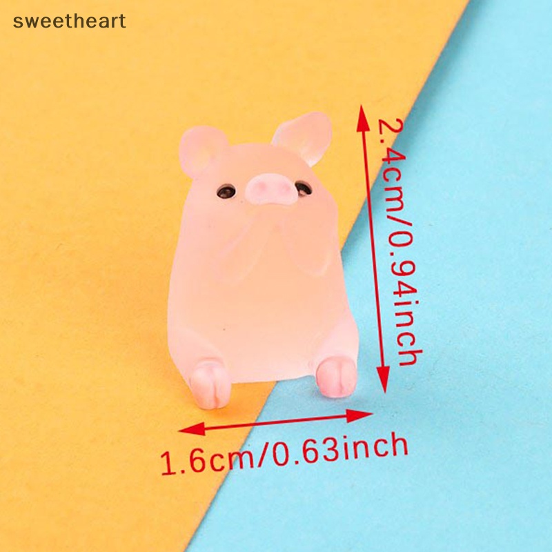 6 cái/bộ dạ quang mini nhựa lợn xe bảng điều khiển đồ chơi búp bê hình nhà vườn trang trí phim hoạt hình đầy màu sắc dễ thương Đồ trang trí xe Quà Tặng Mới