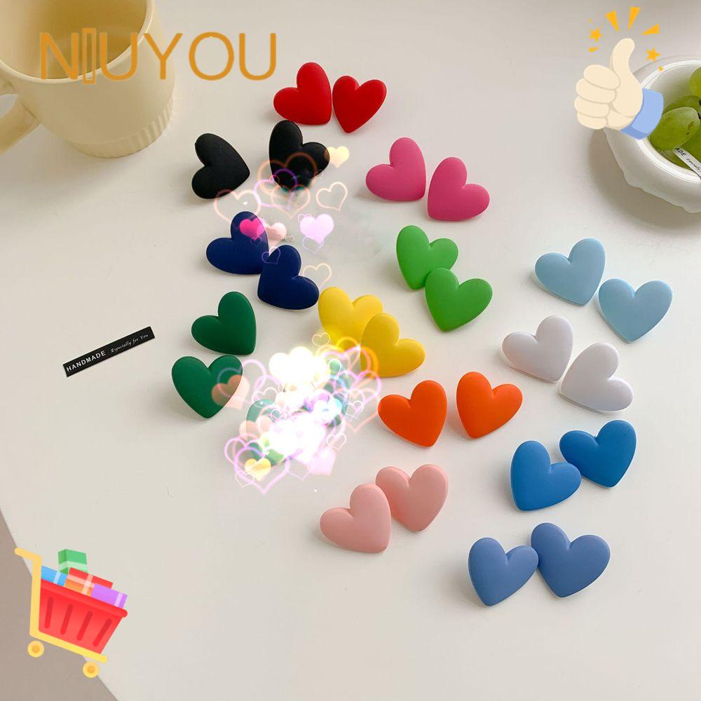 Khuyên Tai Acrylic Hình Trái Tim Sáng Tạo Hợp Thời Trang