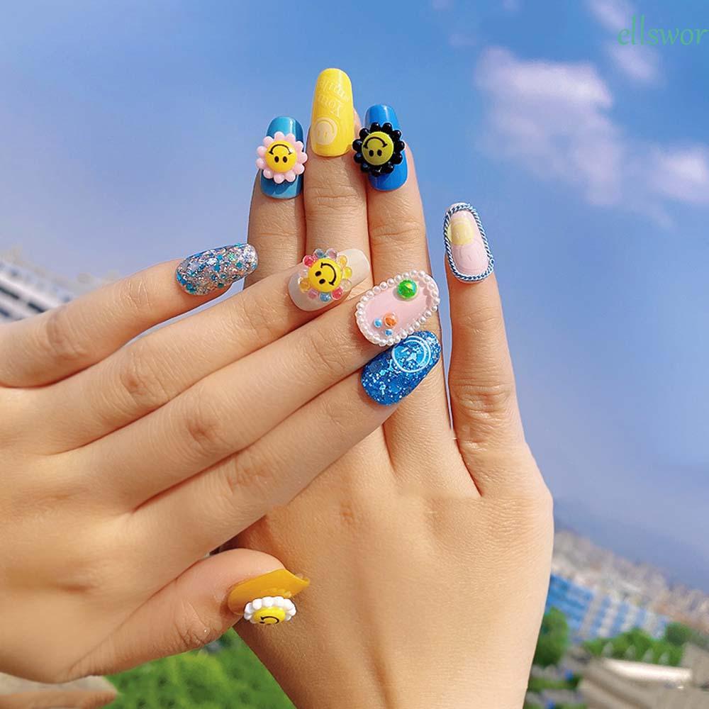 Phụ Kiện Trang Trí Móng Tay Hình Mặt Cười Hoạt Hình Ba Chiều DIY