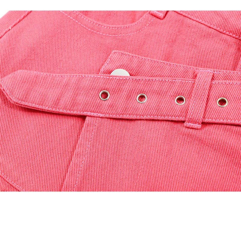 Y2k Chân Váy Jean Denim Ngắn Đuôi Cá Lưng Cao Màu Hồng Gradient Thời Trang Mùa Hè Phong Cách Hàn Quốc