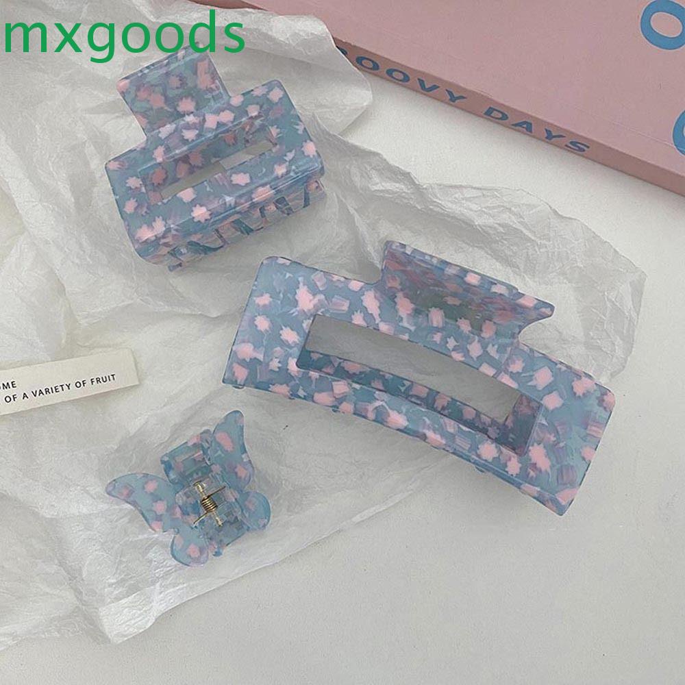 Mxgoods Kẹp Tóc Cá Mập Rỗng Họa Tiết Hoa Bướm Phong Cách Hàn Quốc Thanh Lịch