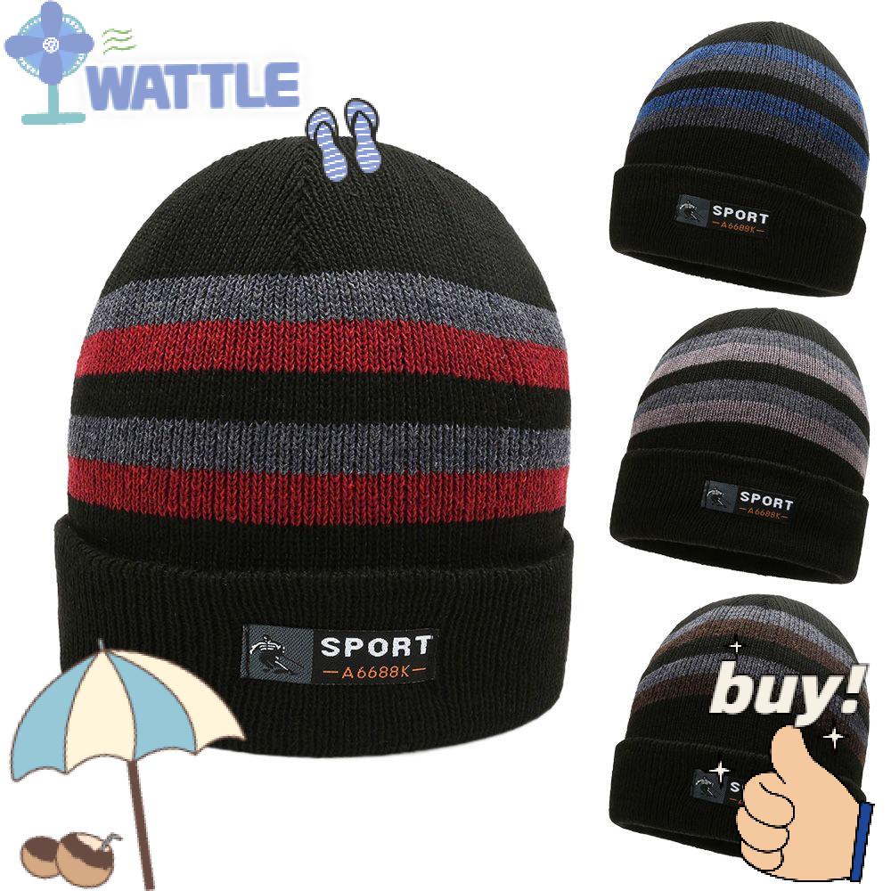 Mũ Beanie Dệt Kim Họa Tiết Kẻ Sọc Phong Cách Thời Trang Mới Cho Nam Và Nữ