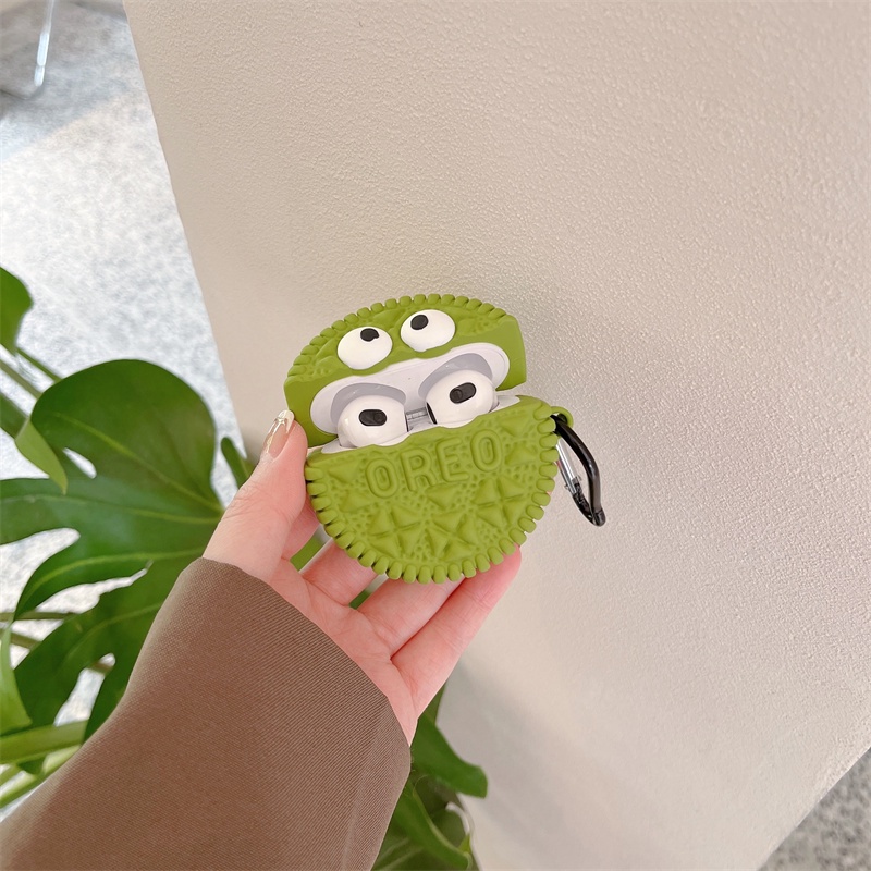 Vỏ Bảo Vệ Hộp Sạc Tai nghe không dây Apple Airpods Pro 2 3 1 Bằng Silicon Mềm Hình Bánh Quy