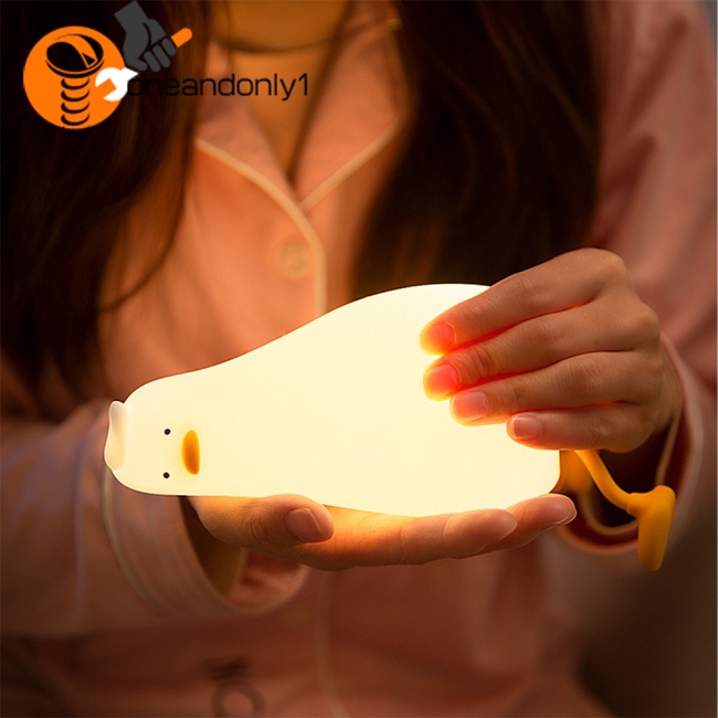 Đèn Ngủ Hình Chú Vịt Sạc Usb Có Giá Đỡ Điện Thoại Tiện Dụng