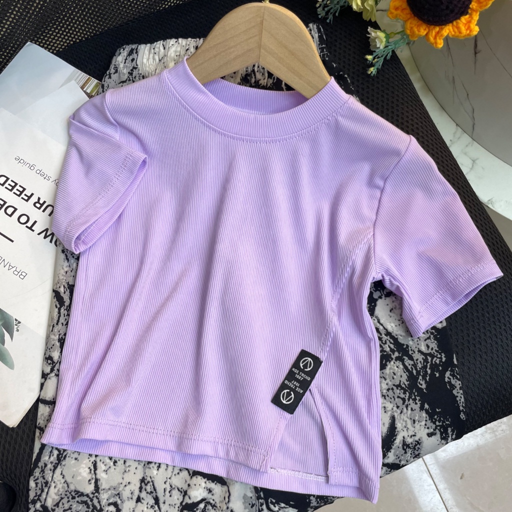 Áo Thun Tay Ngắn Cổ Tròn Màu Sắc Kẹo Ngọt Thời Trang Mùa Hè Dành Cho Bé Gái 80-140CM