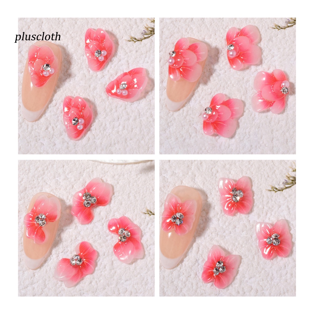 Bộ 3 Phụ Kiện Cánh Hoa 3D Tự Trang Trí Móng Tay Cho Nữ