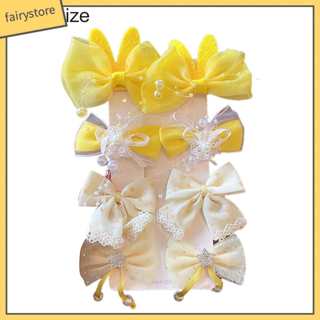 1 Bộ Kẹp Tóc Nơ Mềm Mại Co Giãn Thoải Mái Cho Bé Gái