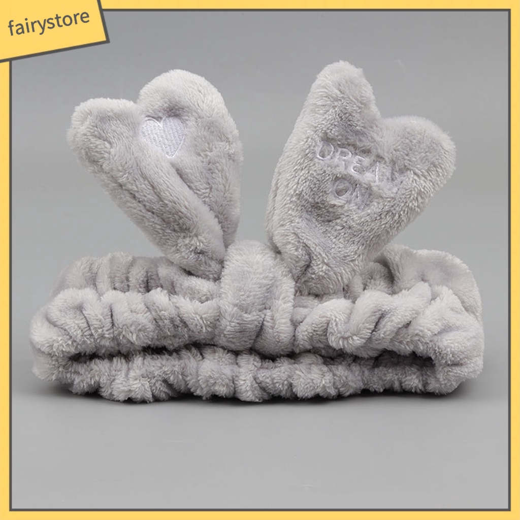 Băng Đô Cài Tóc Co Giãn Thêu Chữ / Trái Tim Thoải Mái Khi Rửa Mặt Cho Nữ