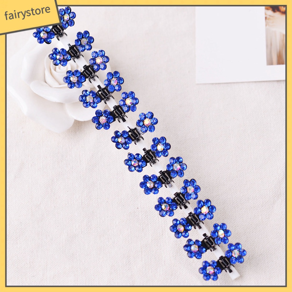 Set 12 Kẹp Tóc Hình Hoa Đính Đá Thời Trang Cho Nữ