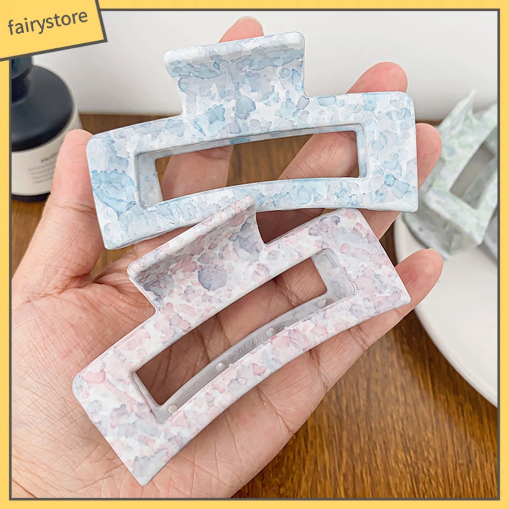 Kẹp Tóc Càng Cua Tạo Kiểu Tóc Có Răng Chống Gãy In Họa Tiết Phong Cách Vintage Thanh Lịch Dành Cho Nữ