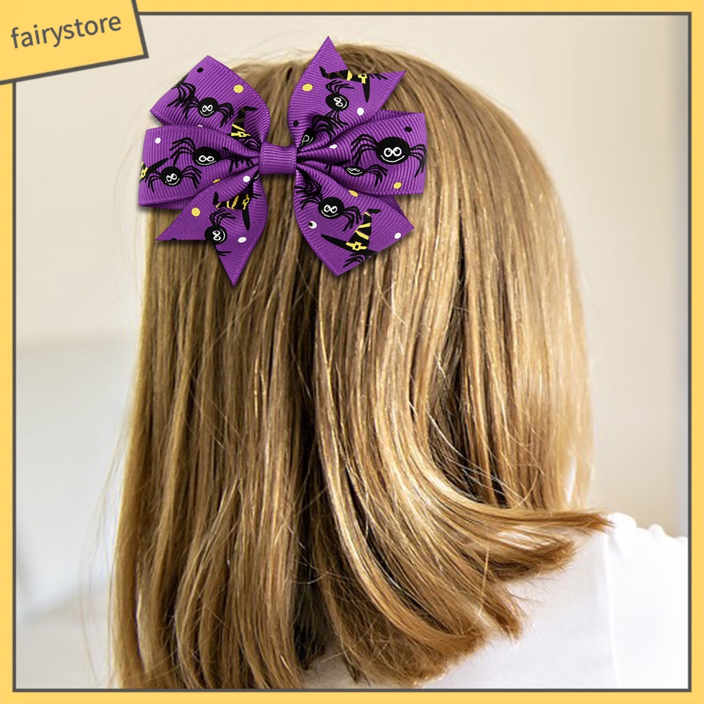 Kẹp Tóc Nơ Mềm Mại Có Gân Chống Trượt Hóa Trang Halloween Cho Người Lớn Và Trẻ Em