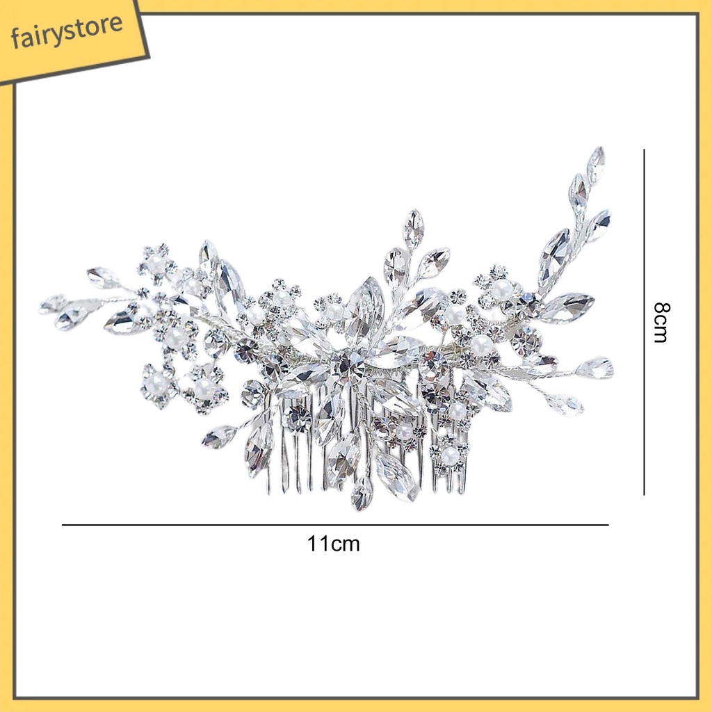 [FRO] Lược Cài Tóc Cô Dâu Hình Hoa Đính Đá Trang Trí Kiểu Công Sở Lãng Mạn