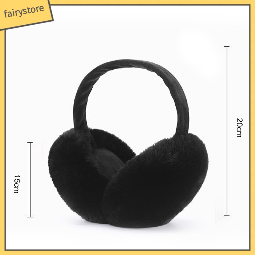 [FRO] Chụp Tai Lông Thỏ Nhân Tạo Dày Co Giãn Ghép Màu Ngọt Ngào Giữ Ấm Mùa Đông