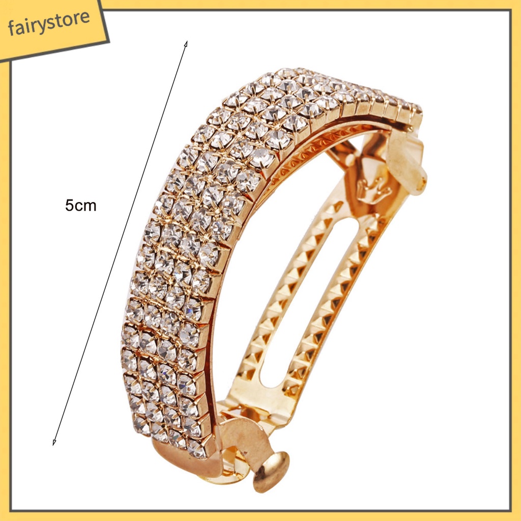 [FRO] Kẹp Tóc Vòm Đính Đá Pha Lê Tinh Tế Thủ Công Mịn Màng Mạnh Dùng Hàng Ngày