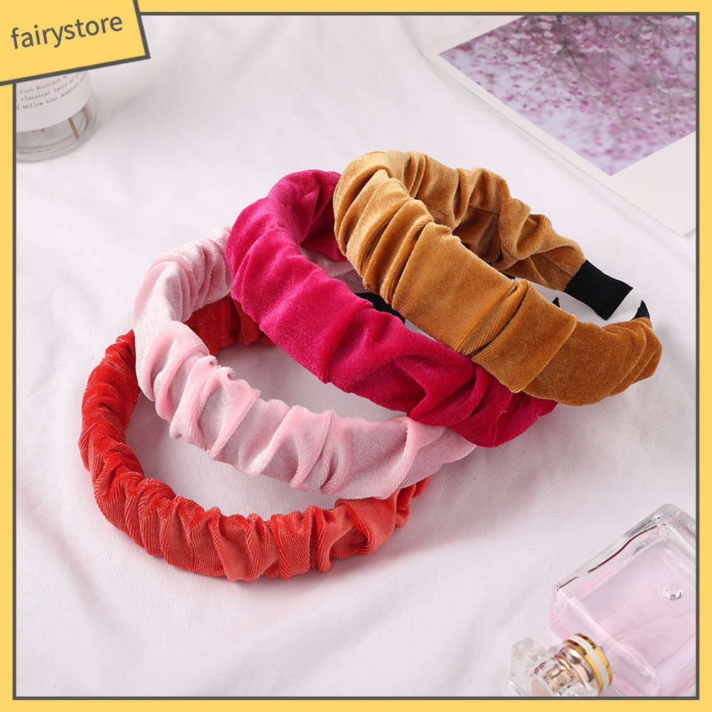 Cài Tóc Nhung Màu Trơn Phong Cách Vintage Dành Cho Nữ