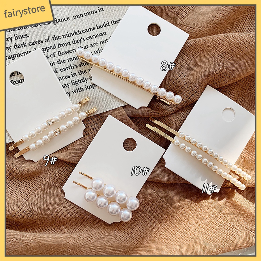 1 / 2 Kẹp Tóc Đính Ngọc Trai Giả Thời Trang Nữ